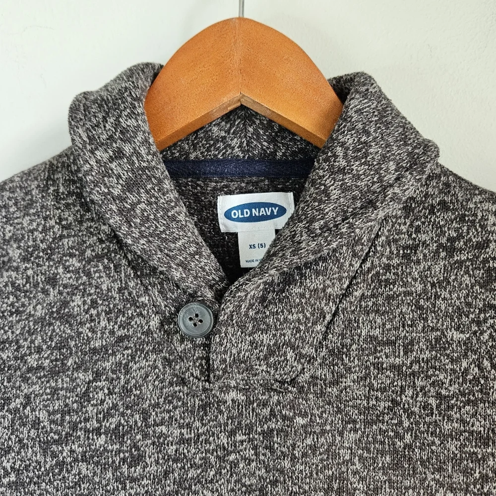 Old Navy Mushroom Brown Cowl Neck Knit Sweater Boys XS 5 Fall Warm Church Photo